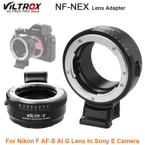 Viltrox Nf Nex Lens Adapter W Tripod Mount Aperture Ring For Nikon F
