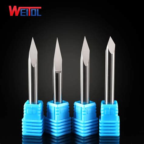 weitol metal engraving tool  pc  mm carbide carving cutters cnc router tools precise flat