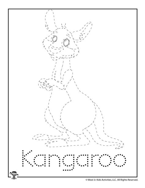 kangaroo word tracing woo jr kids activities childrens