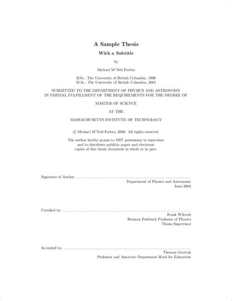 thesis writing samples templates
