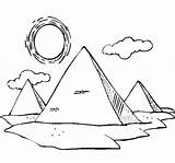 Coloring Desert Pyramid Pages Kids sketch template