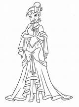 Coloring Princess Pages Tiana Getdrawings sketch template