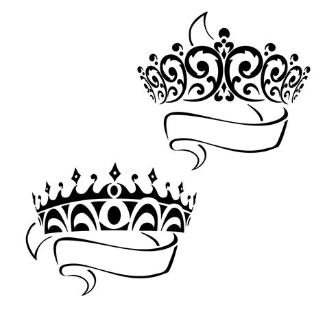 finest  princess crown clipart black  white