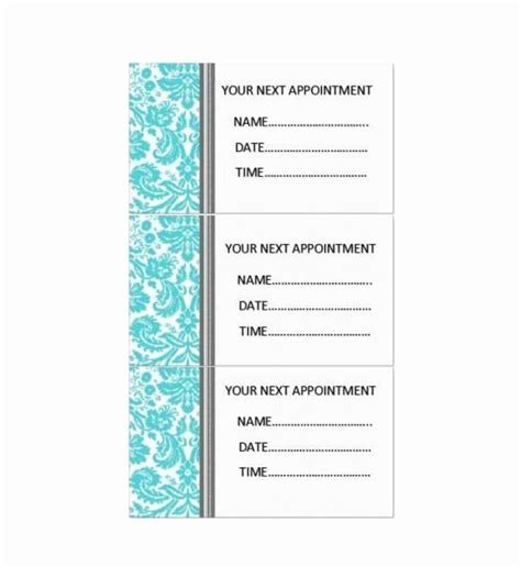printable appointment reminder cards lovely  appointment cards