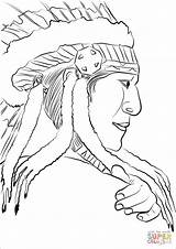 Native Coloring American Chief Pages Americans Printable Drawing Feather Indian Teepee Headress Kids Dancing Getdrawings Mandala Supercoloring Categories sketch template