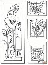 Coloring Pages Flowers Print Butterflies Printable Drawing Bamboo Plant Pdf Library Coloringhome sketch template