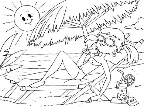 beach chair coloring page summer coloring pages coloring pages