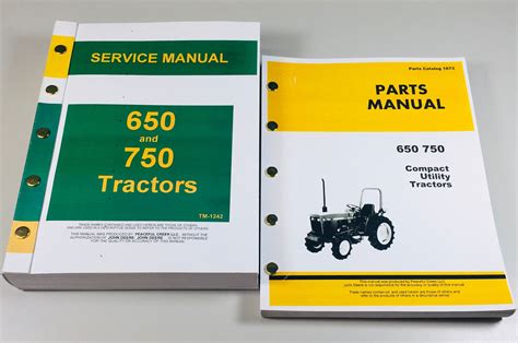 Service Manual Set For John Deere 650 750 Tractor Parts Catalog