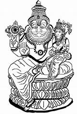 Narasimha Swamy Lakshmi Buddhist Pencil Tanjore sketch template