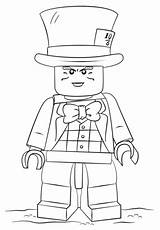 Lego Coloring Mad Hatter Pages Printable Minifigures Categories sketch template