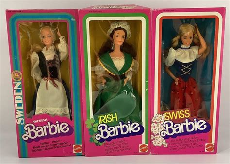 lot 3 nrfb vintage 1980 s barbie international dolls including