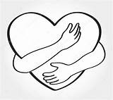 Simbolo Umarmen Liefde Koester Symbool Zelf Hugging Heart Abrazo Corazon Stessi Abbracci Cuore Voi Abrazos Abrazando Abrazar Sp Lujuria sketch template