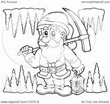 Pickaxe Dwarf Clipart Carrying Lantern Miner Outlined Cave Illustration Royalty Visekart Vector sketch template