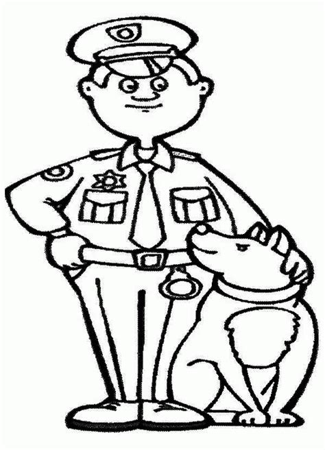 coloring pages   police dog police officer coloring pages
