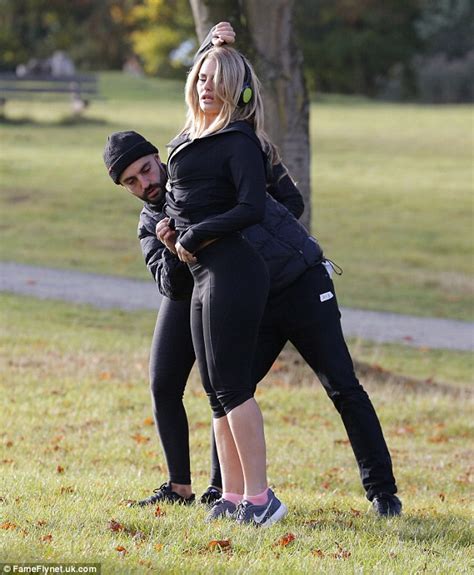towie s danielle armstrong puts on busty display during gym date with kate wright daily mail