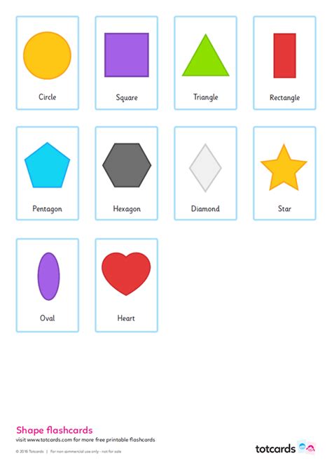 shape flashcards  kids totcards