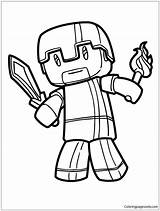 Coloring Minecart sketch template