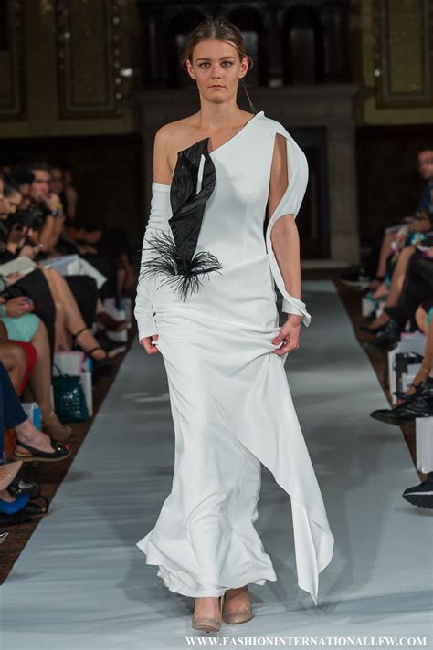 lenie boya london fashion week ss  white futuristic dress   black calla lily detail