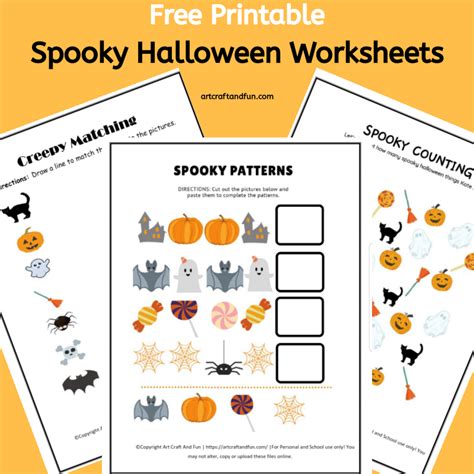 spooky halloween worksheets  kids