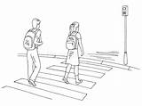 Camminano Boardwalk Strada Attraversamento Grafico Schizzo Vettore Giorno Concetto sketch template