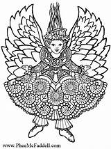 Angel Coloring Adults Pages Snow Pheemcfaddell Crafts Wing Christmas Template Craft sketch template