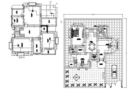 bungalow house plan      autocad dwg drawing file