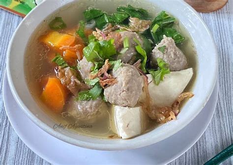 Resep Sup Bakso Dan Tahu Oleh Anif Agustina Cookpad