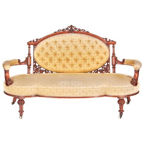 antique victorian oak conversation settee sofa   stdibs
