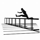 Hurdle Silhouette Track Jumping Vector Girl Field Over Hurdling Female Illustrations Race Clip Sportswoman Sprint Athlete Running Stock sketch template