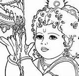 Krishna Sheet Stealing Butter Colouring sketch template