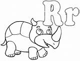 Coloring Rhinoceros Letter Pages Giant Kids Top sketch template