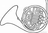 Musikinstrumente Horn sketch template