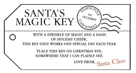 printable santa magic key template printable templates