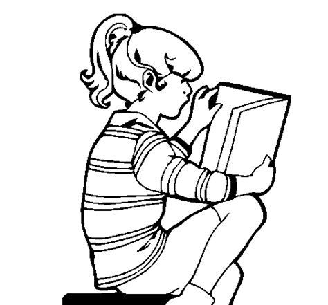 girl reading coloring page coloringcrewcom