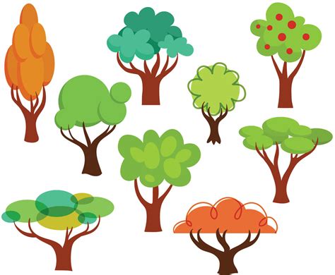 cartoon trees vectors vector art graphics freevectorcom