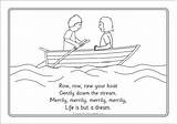Row Boat Colouring Rhyme Sheets Sparklebox sketch template