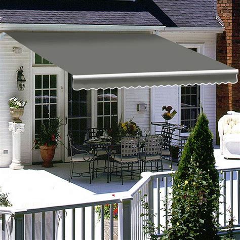 buy iropro diy patio retractable manual awning gazebo outdoor canopy garden sun shade shelter