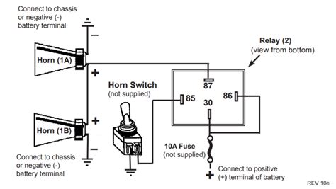 car horn wiring diagram  relay