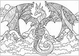 Dragones Colorare Draghi Disegni Drachen Coloring Erwachsene Adulti Dibujos Coloriages Montagnes Adultos Drago Malbuch Justcolor Rempli Difficiles Dragón Drache Incroyable sketch template