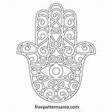 Hamsa Hand Symbol Meaning Freepatternsarea Evil Eye Fatima Drawing sketch template