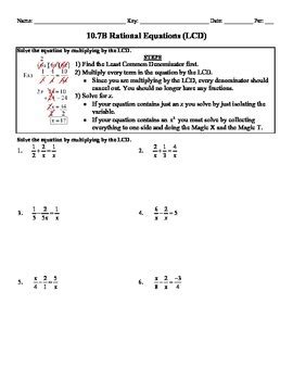 holt algebra  solving rational equations lcd worksheet