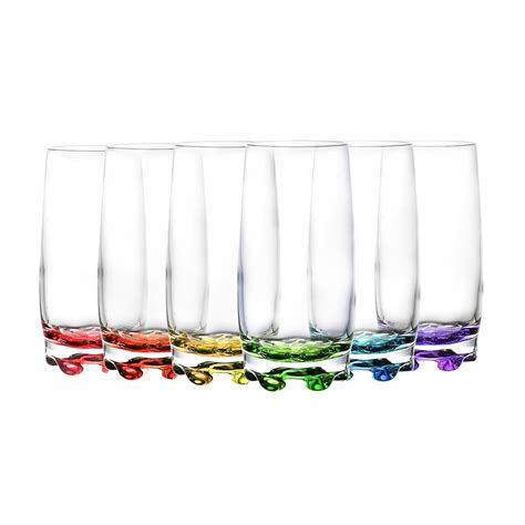 6pc Lowball Highball Tumbler Glassware Curved Drinking Glass Set