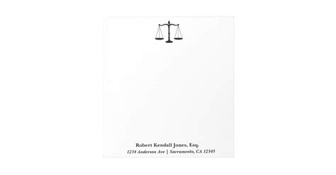 Scales Of Justice Black Lawyer Attorney Notepad Zazzle