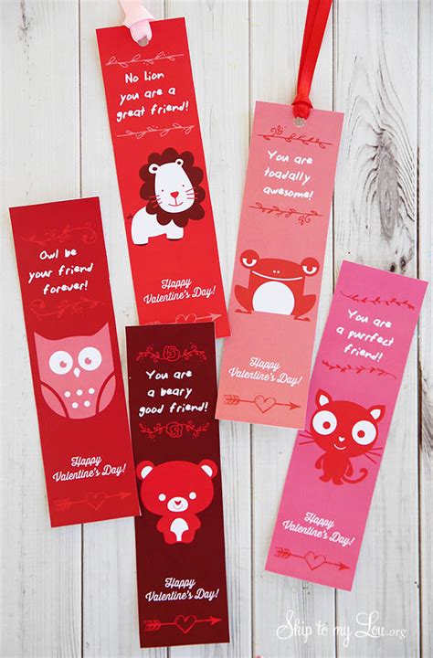 valentine printable bookmarks skip   lou