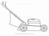 Mower Lawn Cartoon Coloring Simple Clip Draw Drawing Grass sketch template