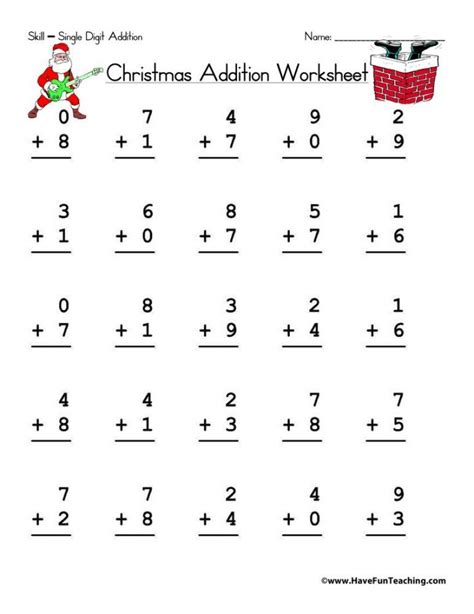 single digit addition worksheets worksheets  kids