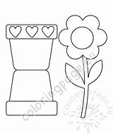 Pot Flower Template Card Daisy sketch template