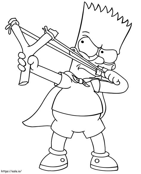 Bart Simpson Con La Fionda Da Colorare