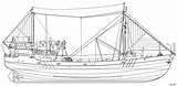 Boat Plans Shrimp Coloring Hull Template Trawler sketch template
