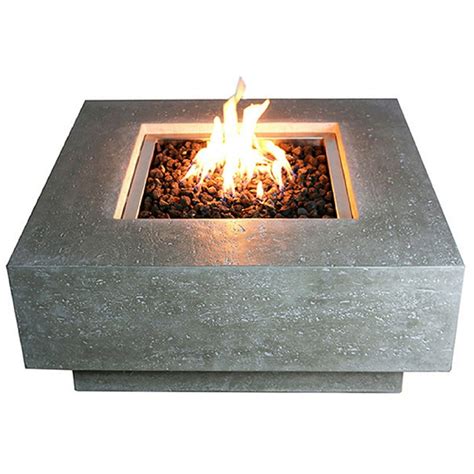 Elementi Outdoor Manhattan Fire Pit Table 36 X 36 Inches Grey Durable